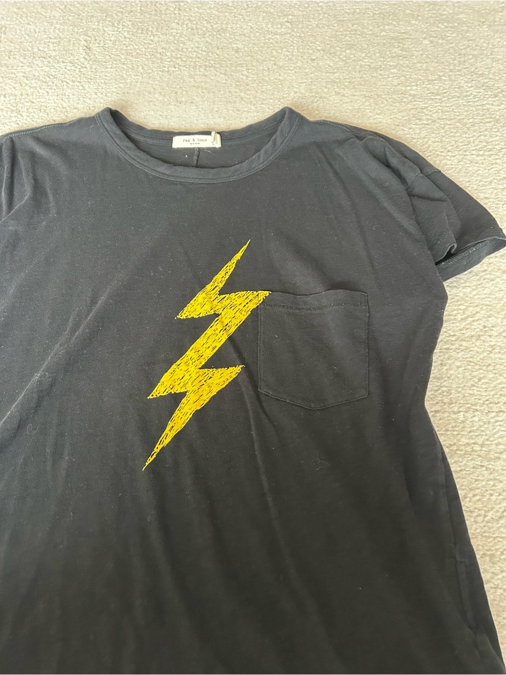 rag & bone Black Short-Sleeve Vintage Lightning Tee - Picture 3 of 7